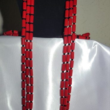 Luxury Red Beads Necklace Set For Men