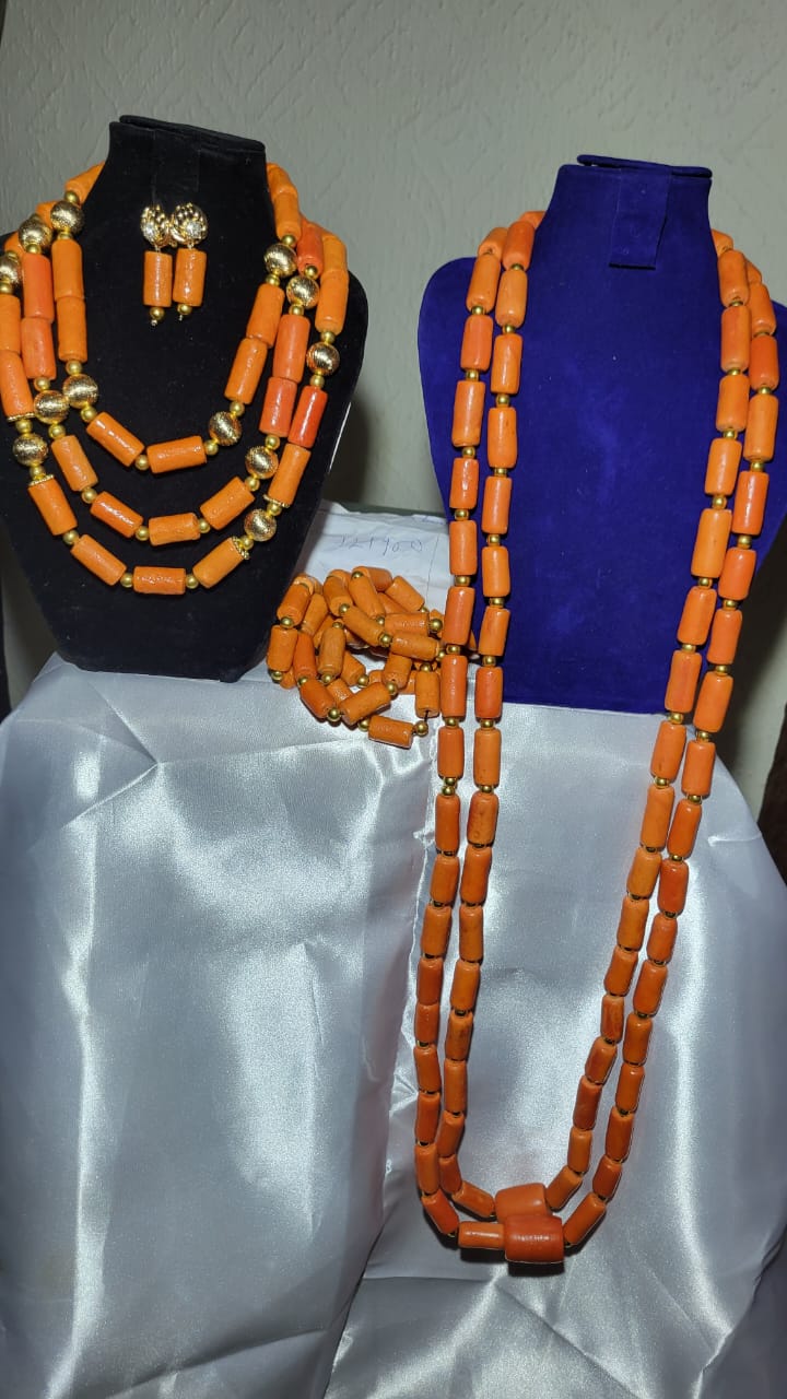Beautiful Couple Stick Coral Beads Set